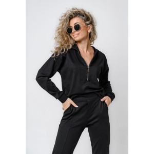 Костюм двойка женский №43065 трикотаж спортивный (р-ры: 44-54) черный Костюм двойка женский №43065 трикотаж спортивный (р-ры: 44-54) черный