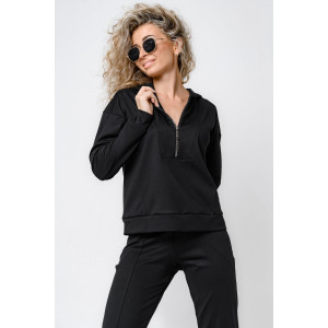 Костюм двойка женский №43065 трикотаж спортивный (р-ры: 44-54) черный Костюм двойка женский №43065 трикотаж спортивный (р-ры: 44-54) черный