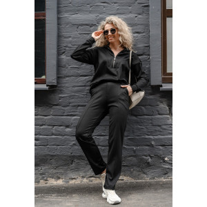 Костюм двойка женский №43065 трикотаж спортивный (р-ры: 44-54) черный Костюм двойка женский №43065 трикотаж спортивный (р-ры: 44-54) черный