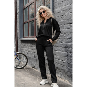 Костюм двойка женский №43065 трикотаж спортивный (р-ры: 44-54) черный Костюм двойка женский №43065 трикотаж спортивный (р-ры: 44-54) черный