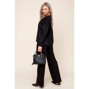 Костюм двойка женский №43043 эко-замша (р-ры: 44-54) черный Костюм двойка женский №43043 эко-замша (р-ры: 44-54) черный