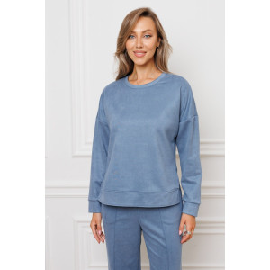 Костюм двойка женский №43043 эко-замша (р-ры: 44-54) синий Костюм двойка женский №43043 эко-замша (р-ры: 44-54) синий