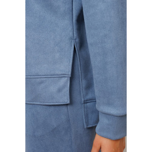 Костюм двойка женский №43043 эко-замша (р-ры: 44-54) синий Костюм двойка женский №43043 эко-замша (р-ры: 44-54) синий