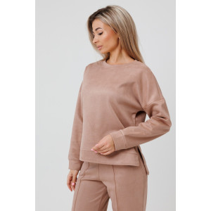 Костюм двойка женский №43043 эко-замша (р-ры: 44-54) светло-бежевый Костюм двойка женский №43043 эко-замша (р-ры: 44-54) светло-бежевый