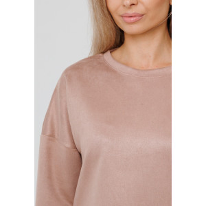 Костюм двойка женский №43043 эко-замша (р-ры: 44-54) светло-бежевый Костюм двойка женский №43043 эко-замша (р-ры: 44-54) светло-бежевый