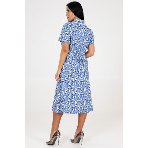 Платье женское "Бабушка" ПлК-241 кулирка (последний размер) белые цветочки на голубом 56