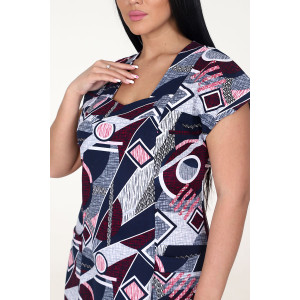 Платье женское "Рамка" ПлК-623 кулирка (последний размер) геометрия бордо 48