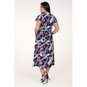 Платье женское "Рамка" ПлК-623 кулирка (последний размер) геометрия бордо 48