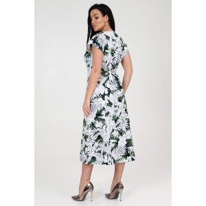 Платье женское "Рамка" ПлК-623 кулирка (последний размер) серо-зеленый папоротник 54,60