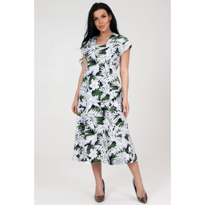 Платье женское "Рамка" ПлК-623 кулирка (последний размер) серо-зеленый папоротник 54,60