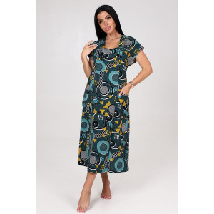 Платье женское "Рамка" ПлК-623 кулирка (последний размер) геометрия зеленая с желтым 48,56,58 Платье женское "Рамка" ПлК-623 кулирка (последний размер) геометрия зеленая с желтым 48,56,58