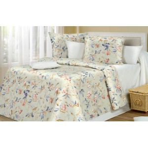 Постельное белье перкаль премиум "Guliani Ivory" Италия (пододеяльник на молнии) (последний размер) Евро