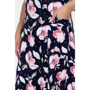 Платье женское "Рамка" ПлК-623 кулирка (последний размер) крупные пионы 50,54,56,60,62