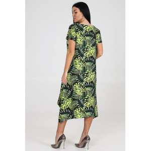 Платье женское "Волна" ПлК-458 кулирка (последний размер) монстера неон 56,60 Платье женское "Волна" ПлК-458 кулирка (последний размер) монстера неон 56,60