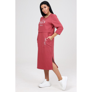 Платье женское "Спринт" ПлФ-43 футер (последний размер) брусн. 48,50,54