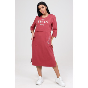 Платье женское "Спринт" ПлФ-43 футер (последний размер) брусн. 48,50,54