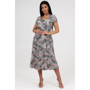 Платье женское "Вера" ПлК-417 кулирка (последний размер) папорот.зел.-кор.на беж. 50,54 Платье женское "Вера" ПлК-417 кулирка (последний размер) папорот.зел.-кор.на беж. 50,54