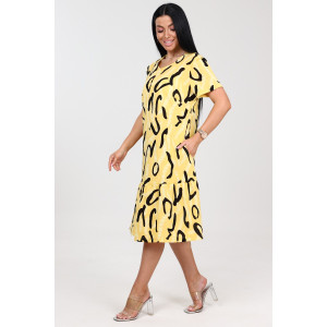 Платье женское "Алёна" ПлК-2582 хлопок (последний размер) загог.на желтом 52 Платье женское "Алёна" ПлК-2582 хлопок (последний размер) загог.на желтом 52