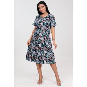 Платье женское "Алёна" ПлК-2582 хлопок (последний размер) зел.-кор.колос 56