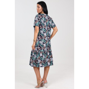 Платье женское "Алёна" ПлК-2582 хлопок (последний размер) зел.-кор.колос 56