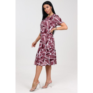 Платье женское "Алёна" ПлК-2582 хлопок (последний размер) осколки на бордо 62