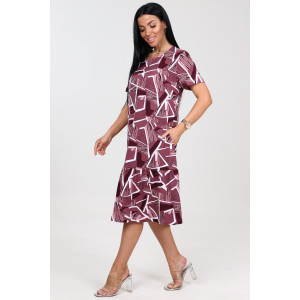 Платье женское "Алёна" ПлК-2582 хлопок (последний размер) осколки на бордо 62
