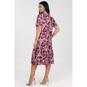 Платье женское "Алёна" ПлК-2582 хлопок (последний размер) осколки на бордо 62