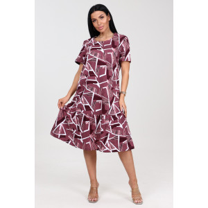 Платье женское "Алёна" ПлК-2582 хлопок (последний размер) осколки на бордо 62