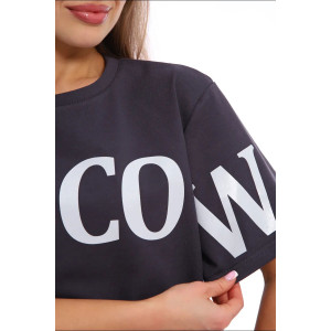 Костюм двойка женский A/005 "Moscow" футер 2-х нитка (последний размер) серый 56