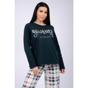 Пижама женская "Розали 3" футер 2-х нитка с начёсом (последний размер) 52,58