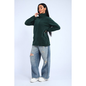 Толстовка женская флис (последний размер) темный изумруд 54,56