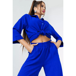 Костюм двойка женский КС-074СНГ/ВАС сингапур (последний размер) василек 52,58