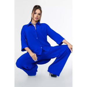 Костюм двойка женский КС-074СНГ/ВАС сингапур (последний размер) василек 52,58