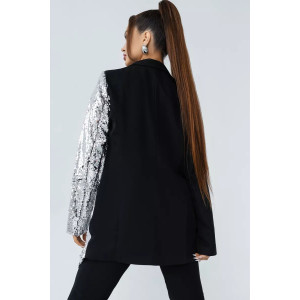 Пиджак женский КР-011ТР туран (последний размер) черный-серебряный 44