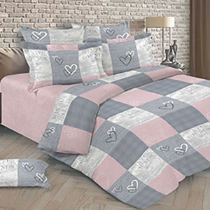 Постельное белье перкаль "История любви" (последний размер) 2-сп.евр