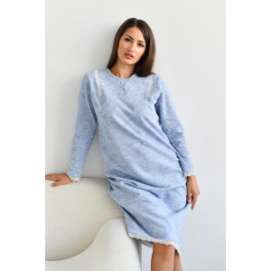 Сорочка женская "Нина" М-74Н футер с начесом (р-ры: 44-62) голубой