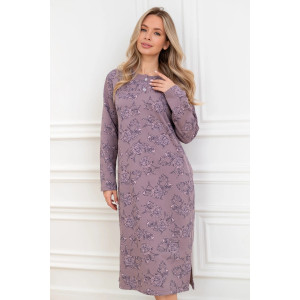 Сорочка женская "Нина" М-74Н футер с начесом (р-ры: 44-62) сиреневый