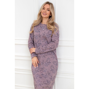 Сорочка женская "Нина" М-74Н футер с начесом (р-ры: 44-62) сиреневый