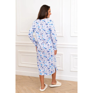 Сорочка женская "Нина" М-74Н футер с начесом (р-ры: 44-62) белый