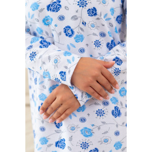 Сорочка женская "Нина" М-74Н футер с начесом (р-ры: 44-62) белый