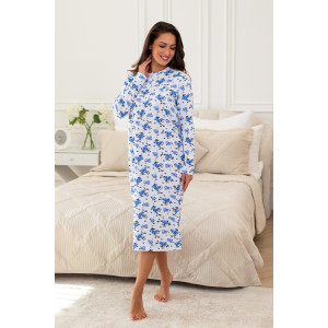 Сорочка женская "Нина" М-74Н футер с начесом (р-ры: 44-62) белый