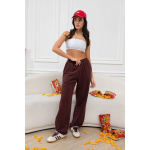 Брюки женские "Пич" М-15БРЖ футер (р-ры: 42-52) коричневый Брюки женские "Пич" М-15БРЖ футер (р-ры: 42-52) коричневый