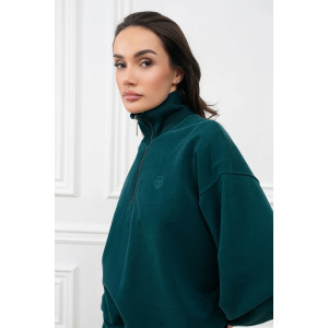 Толстовка женская "Пич" МА-4Т футер (р-ры: 42-52) изумрудный