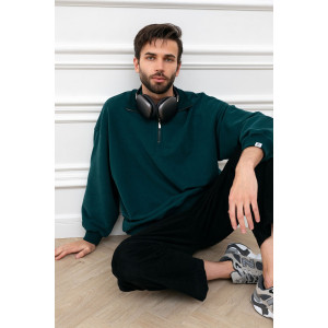 Толстовка мужская "Пич" МА-4ТМ футер (р-ры: 46-56) изумрудный