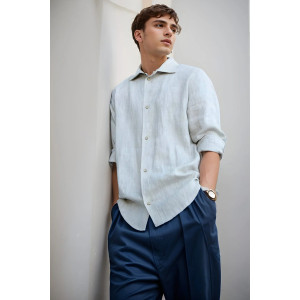 Рубашка мужская "Лён" М-2РМ лён (р-ры: 48-54) натуральный