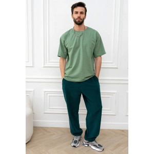 Брюки мужские "Пич" М-6БРМ футер (р-ры: 46-52) изумрудный