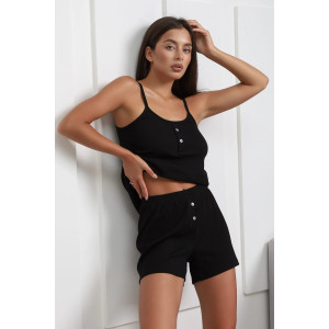 Костюм двойка женский "Нежность New" М-135КП лапша (р-ры: 42-50) черный