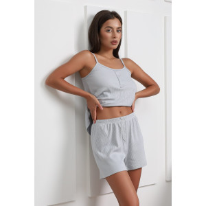 Костюм двойка женский "Нежность New" М-135КП лапша (р-ры: 42-50) светло-серый