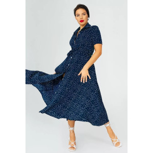 Платье женское ПЛ-140ПРД прада (последний размер) темно-синий 48,54