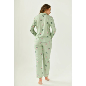 Пижама женская "Волшебство" 2130-К кулирка (последний размер) зеленый 48